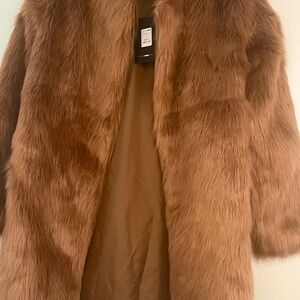 Fashion Nova Brown Teddy Jacket Plush Faux Fur